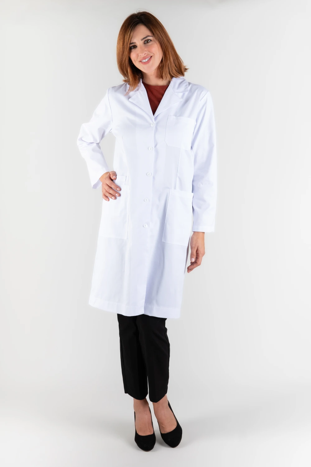 Bata larga blanca 1 Bata larga sanitaria color blanco veterinarios