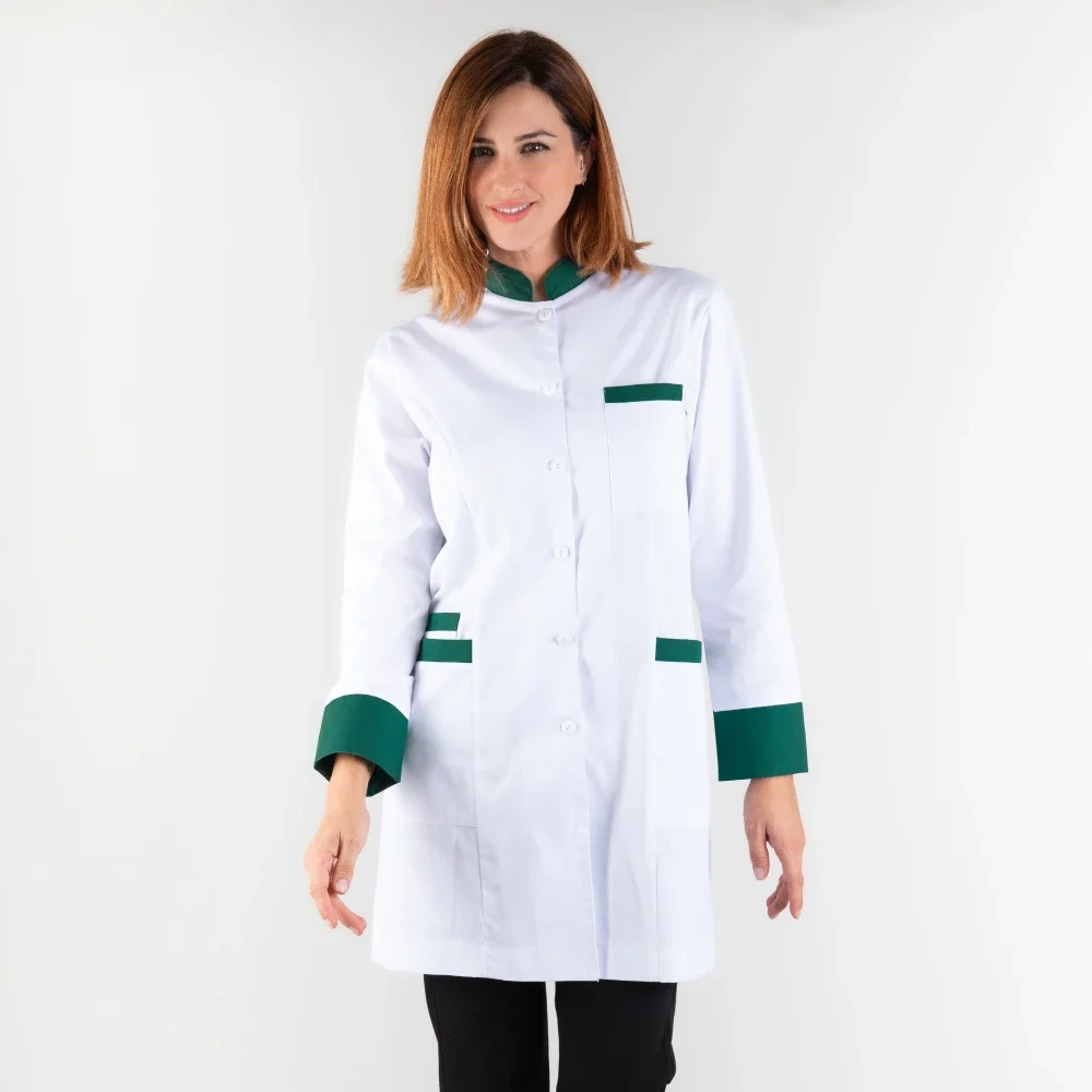 Comprar bata verde con cuello Mao