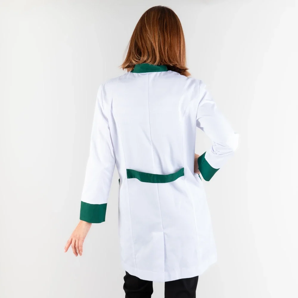 Comprar bata laboratorio verde con cuello mao